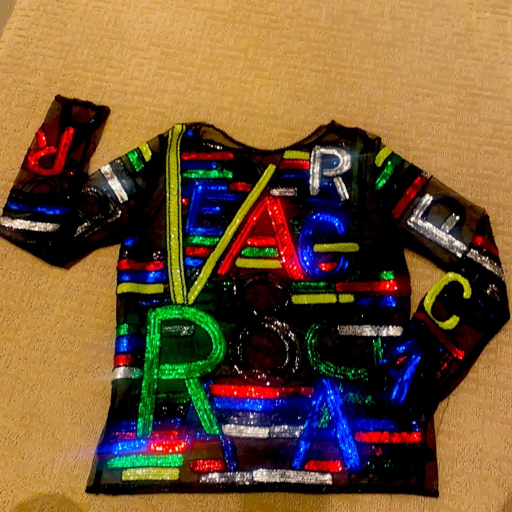 Sequins glass beaded blouse
